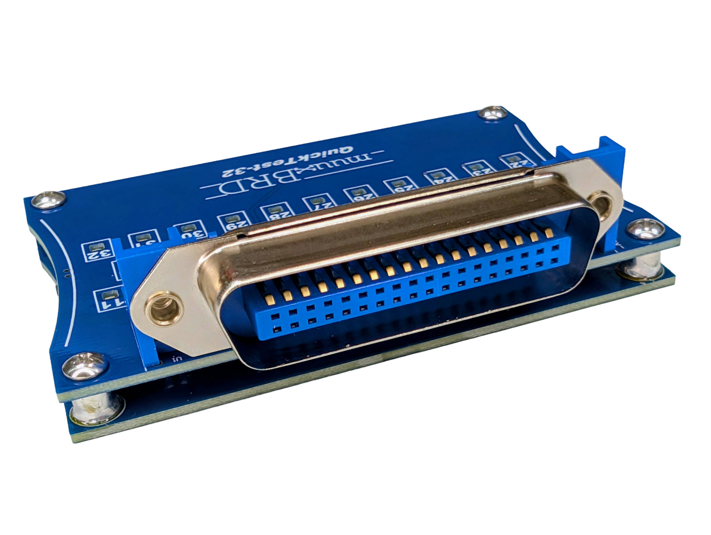 QuickTest-32 for FireOne and StarFire cable connected slats, showing the centronics connector