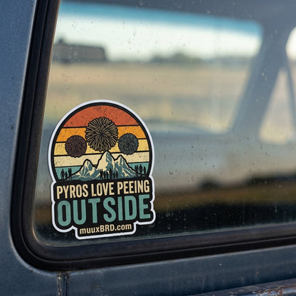 Pyros Love Peeing Outside Sticker