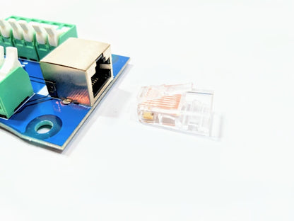 RJ45 Shunt sitting near the RJ45 port of a QuickLever slat