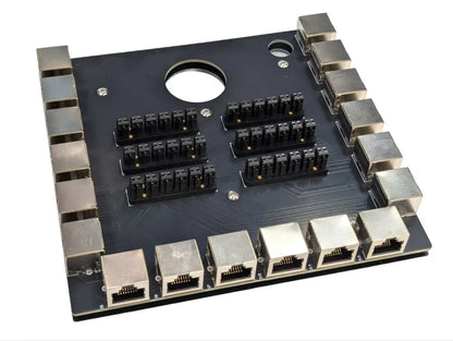 Bottom side of the RJ3-36i RJ45 breakout board with 18-ports