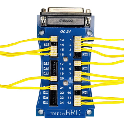 Top down view of QC-24 Mongoose 24-cue slat with MJG QuickPlug ematches installed